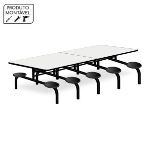 Mesa p/ Refeitório Fixo 10 Lugares MDP BRANCO DE 25 MM 50046