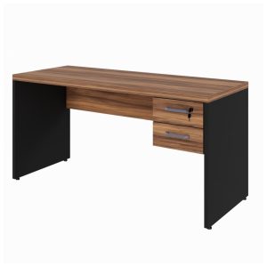 Mesa de Escritório com Gavetas 1,50x0,60m NOGAL SEVILHA/PRETO - 21473