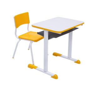 Kit Escolar Individual AMARELO – (Mesa e Cadeira) – INFANTIL – MADEIRA - COR AMARELO - 40088