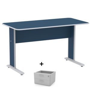 Mesa Escritório 1,50x0,60m c/ Gavetas - Cor Azul - MAXXI - 44087