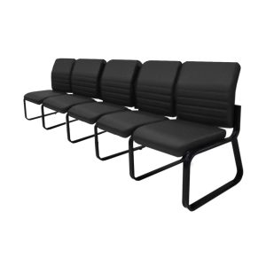 Cadeira Longarina 05 Lugares ESTOFADA - LYON - Cor Preto - 33123