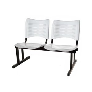 Cadeira Longarina PLÁSTICA 02 Lugares - Cor Branco - PMD - 34207