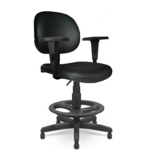 Cadeira Caixa EXECUTIVA LISA com Braço Regulável - (Aranha PMD) - Cor Preta - 35029