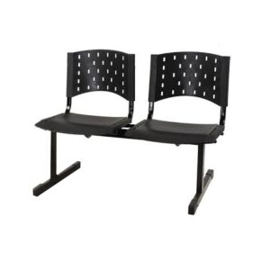 Longarina PLÁSTICA 02 Lugares - Cor PRETA 33071