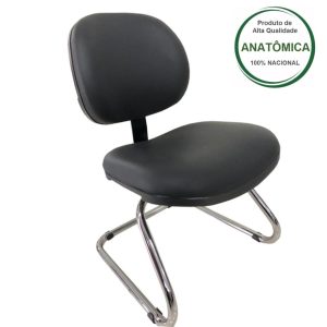 Cadeira Executiva LISA Base em "S" CROMADA - Cor Preta 31015