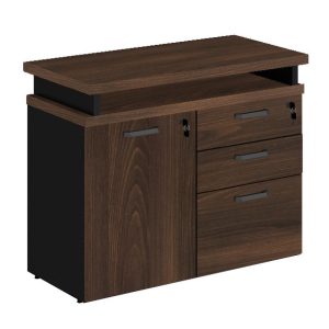 Armário Baixo 03 Gavetas e Porta (MISTO) MARSALA/PRETO - 51007