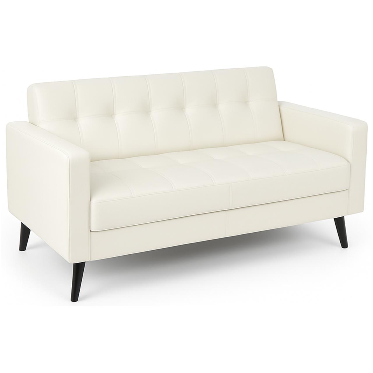 Poltrona para Escritório ROMA 03 Lugar - Corino - Cor NUDE - 60072