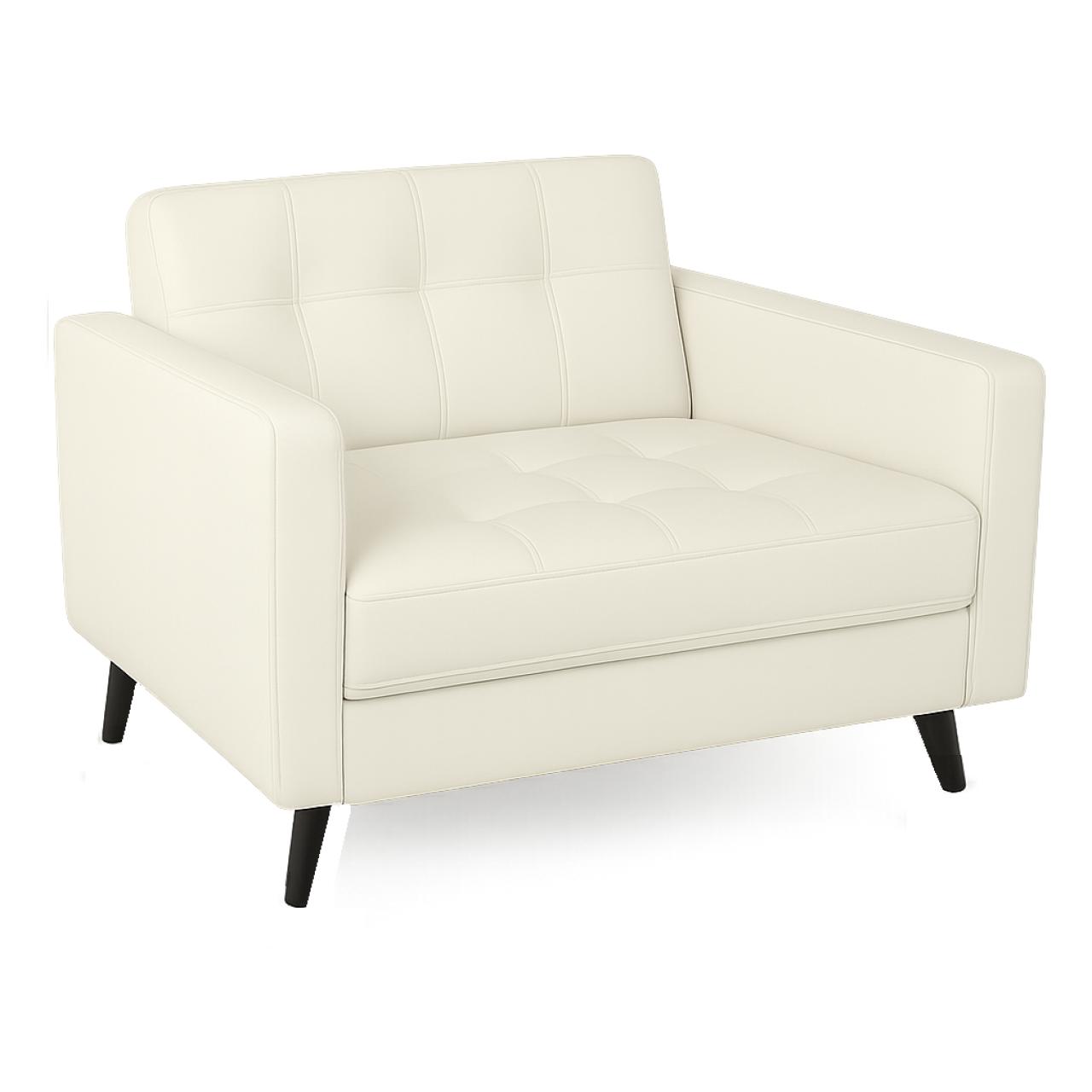 Poltrona para Escritório ROMA 02 Lugar - Corino - Cor NUDE - 60071