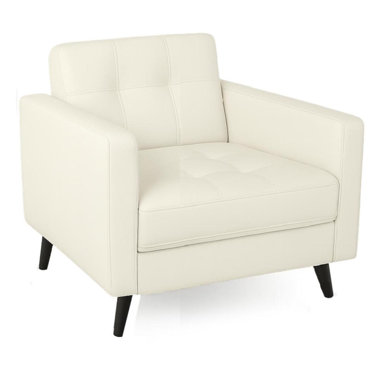 Poltrona para Escritório ROMA 01 Lugar - Corino - Cor NUDE - 60070