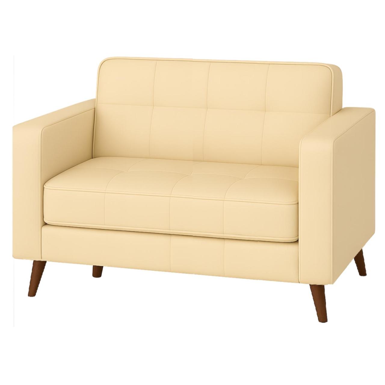 Poltrona para Escritório ROMA 02 Lugar - Corino - Cor AREIA - 60062